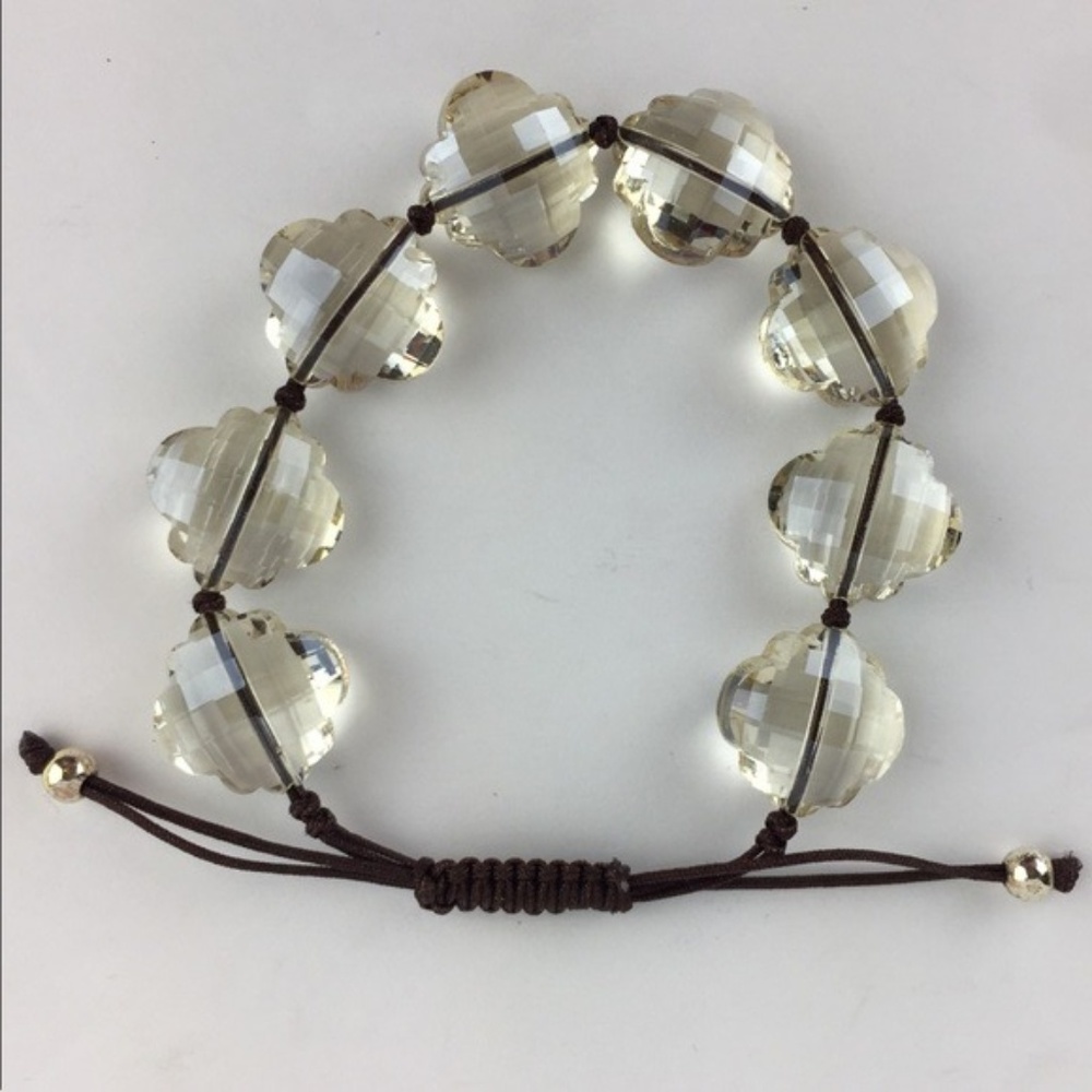 Shiny Jumbo multifaceted bead adjustable bracelet